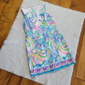 Lilly Pulitzer Gabby Shift Dress Women's 4 Floral Preppy Short Sleeveless